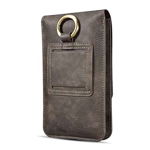 Cellphone Pouch with Belt Clip, Small Waist Purse Fanny Pack for Phone, 5.5" Ladies Men Cell Phone Accessories Travel Case PU Leather Cellphone Belt Clip Holster Pocket Wallet Purse with Climbing Hook 3