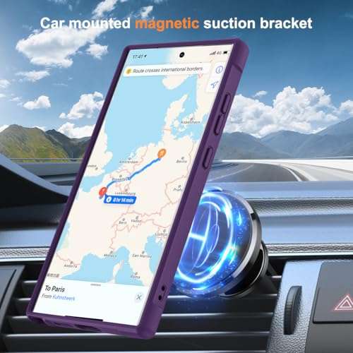 SKYLMW Compatible with Samsung Galaxy S24 Ultra Case with Magnetic Ring Stand, Purple 4