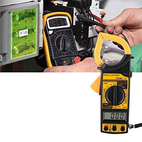 Electric Clamp Tester Multimeter, DT266 Digital Clamp Multimeter 1999 Counts AC DC Volt Resistance Tester, Pocket Portable Meter Equipment Industrial 2