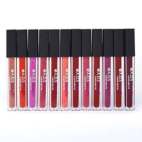 ADS Non Transfer Matte Liquid Lipgloss-A-01805B Pack of 12 With Free Adbeni Kajal