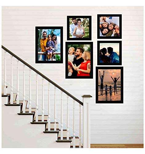 E Deals Set of 6 Collage Synthetic Framed with Acrylic Glass Photo Frame (9 inch X 12 Inch - 3, 8 Inch X 8 Inch - 3) 1