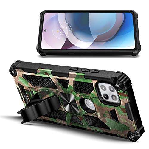 NZND for Motorola One 5G Ace Case (One 5G UW Ace) with Tempered Glass Screen Protector (Maximum Coverage), Full-Body Protective Shockproof [20FT Mil-Grade Drop Tested] Heavy-Duty Case (Camo) 3