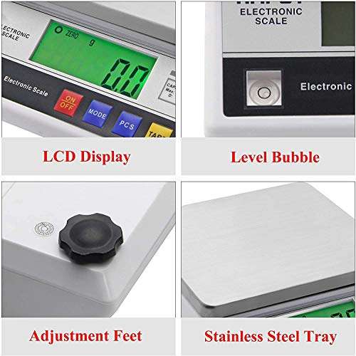 Bonvoisin Digital Gram Scale 0.1g Electronic Lab Weighing Scale Counting Scale Precision Lab Scale Analytical Balance Scale Industrial Scale Scientific Counting Scale (10kg, 0.1g) 4