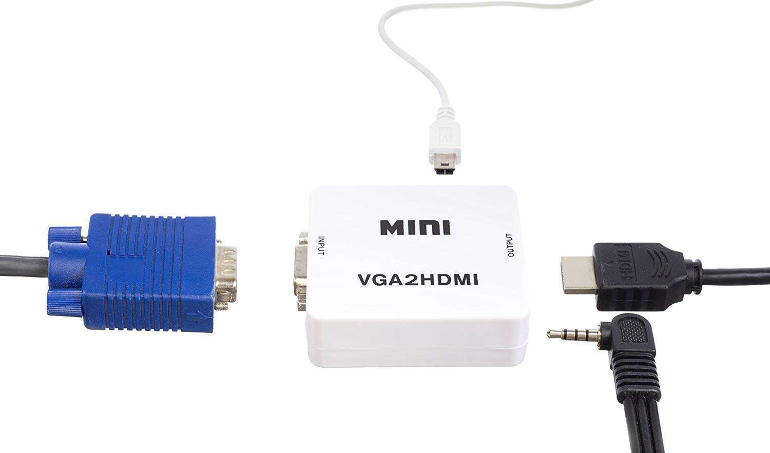 THE CIMPLE CO - VGA to HDMI Converter Adapter - Convert VGA with Audio Video Converter Adapter Box - Includes HDMI Cable for HDTV/PC/Laptop - White 3