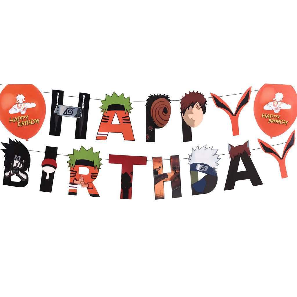MPS® Ninja Theme Happy Birthday Decoration Set – 50+ PCS Party Supplies Kit with Happy Birthday Banner, Printed Balloons, Cake Topper, Cupcake Toppers for Kids Birthday Party Decorations 4