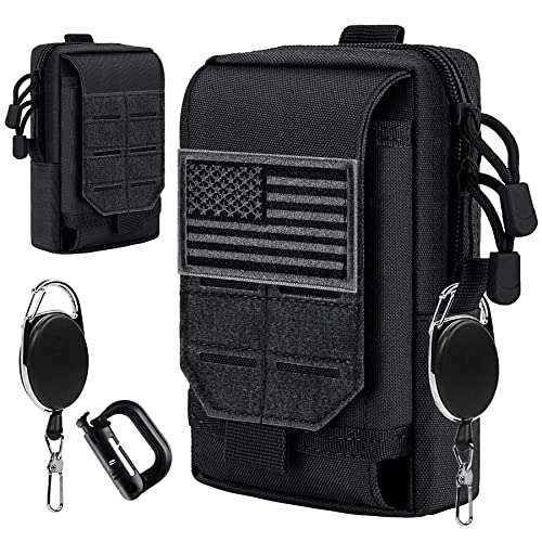 IronSeals Multi-Purpose Tactical Molle Pouch Waist Bag for Mobile Phone Belt Pouch Holster Cover Case for iPhone 16 Pro Max/16 Pro/16/15 Pro Max/14 Pro Max/13 Pro Max/12/11 Pro Max 1