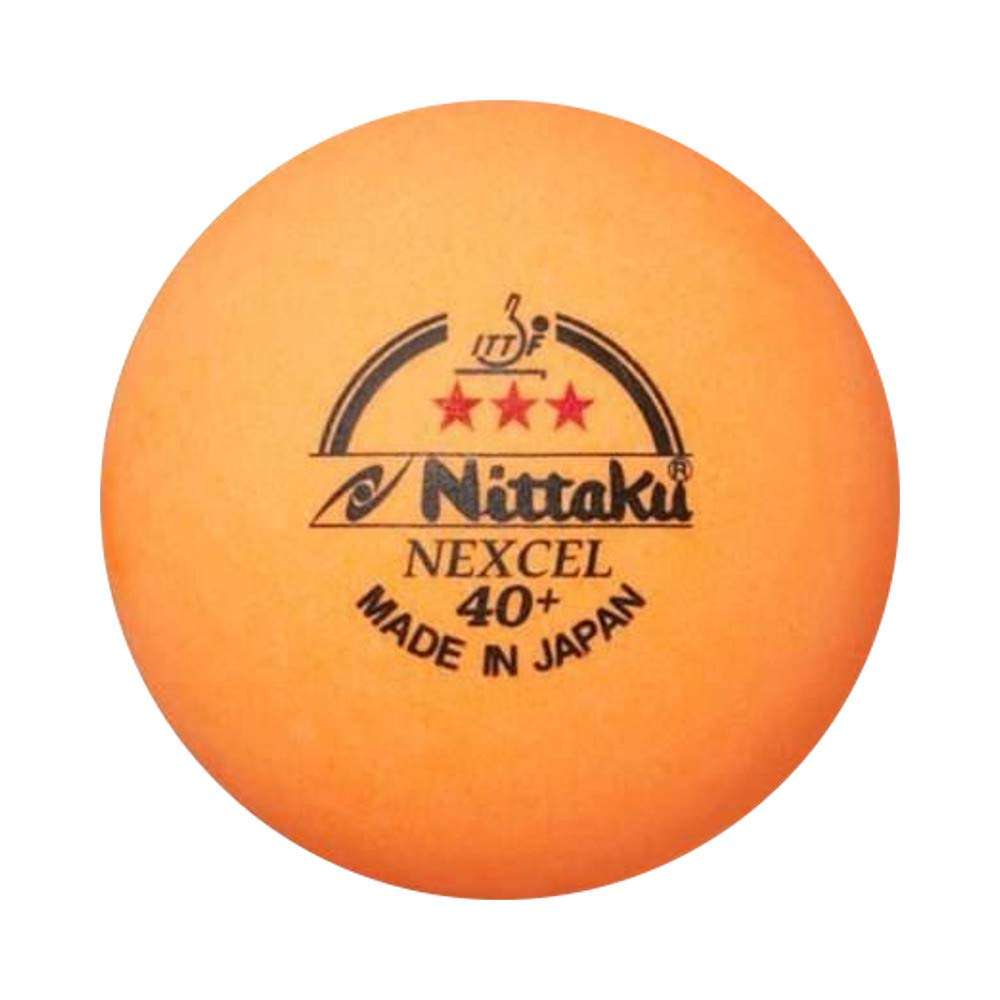 NITTAKU 12 Balls NEXCEL (Made in Japan) , New Material (Non-Celluloid), 3 Stars Table Tennis Ball + Free Racket Protection Edge Tape 1