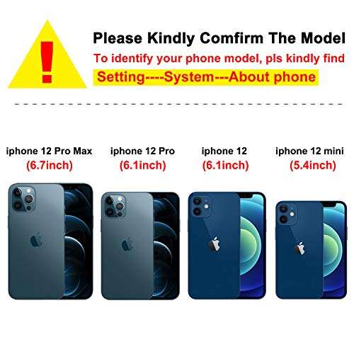 Case Compatible with iPhone 12/12 Pro/12 Pro Max Magnetic, Mag-Safe Leather Wallet Card Holder (Clear+Black, iPhone 12/12 Pro) 6