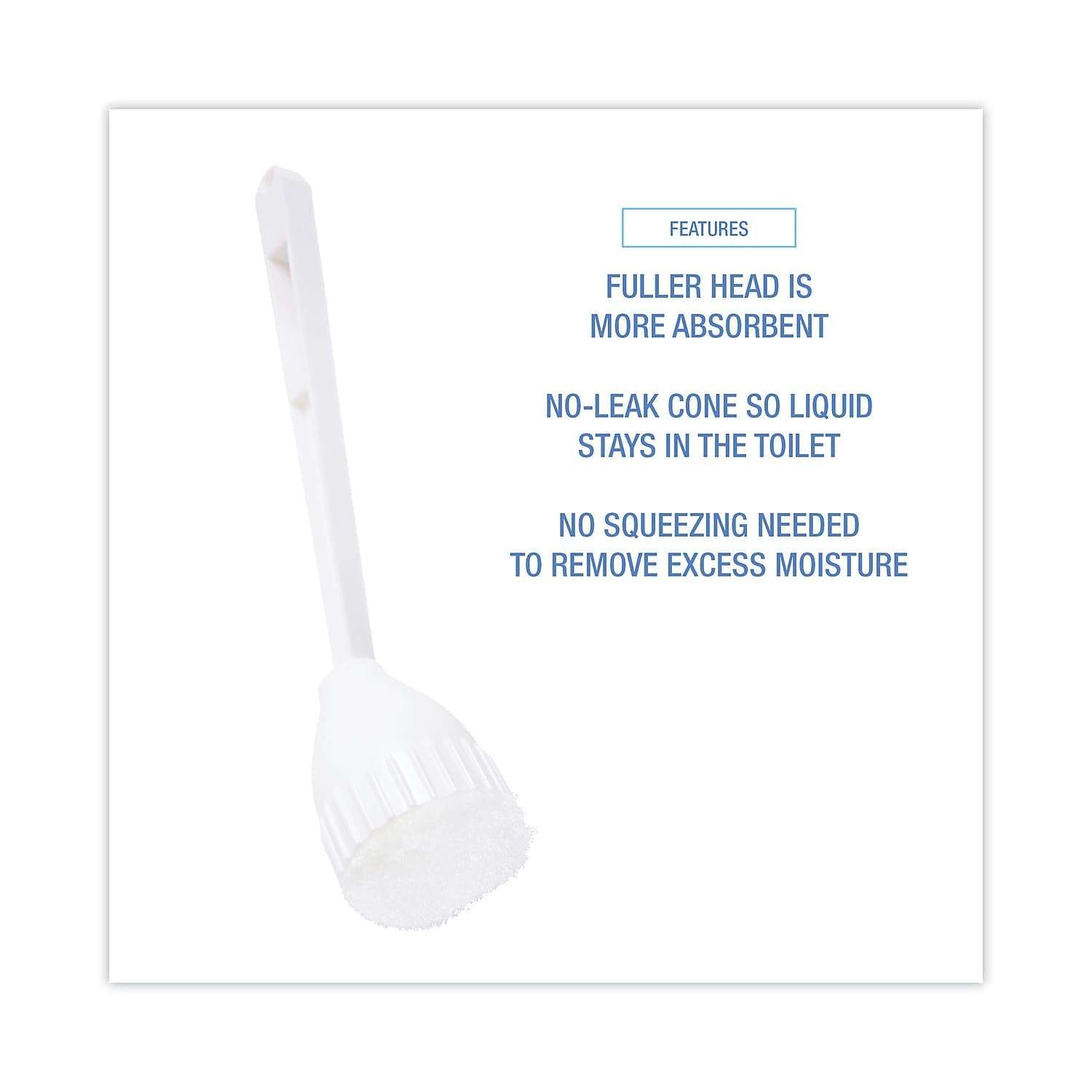Boardwalk 528121 2 in. Cone Head Plastic Bowl Mops with 10 in. Handle - White (25-Piece/Carton) 4
