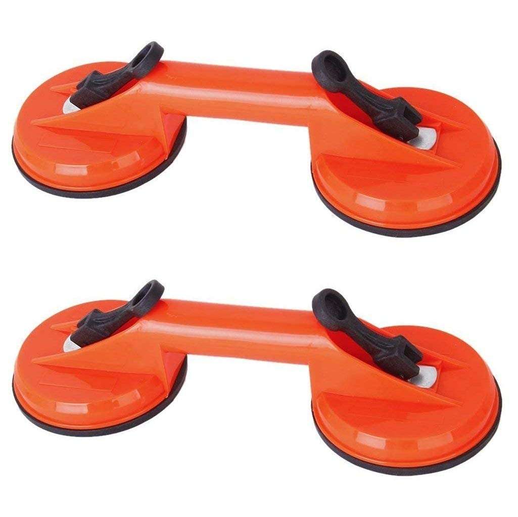 KPS Double Suction Cup Sucker Pad Dent Puller Remover Glass Carrying Handle Lifter || Aluminium Suction Lifter (Multicolor, 1- Pair) 1