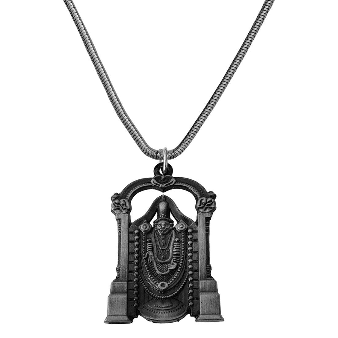 M Men Style Lord Venkateswara Tirupati Balaji Spiritual Jewellery Silver Zinc and Metal Showpiece Hanging Car Interior Deco Rear-Mirror Hanging for Men and Women cardecor-SPn20221049 3