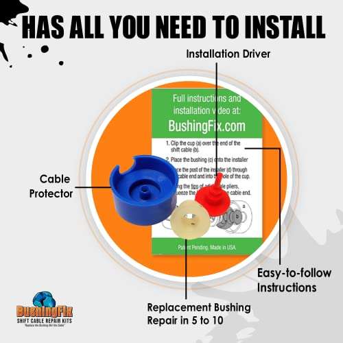 BushingFix UP1Kit Transmission Shift Bushing Repair Kit, Fits Ford, Chevy, Buick and More, Automatic Transmission Shift Cable Replacement 2