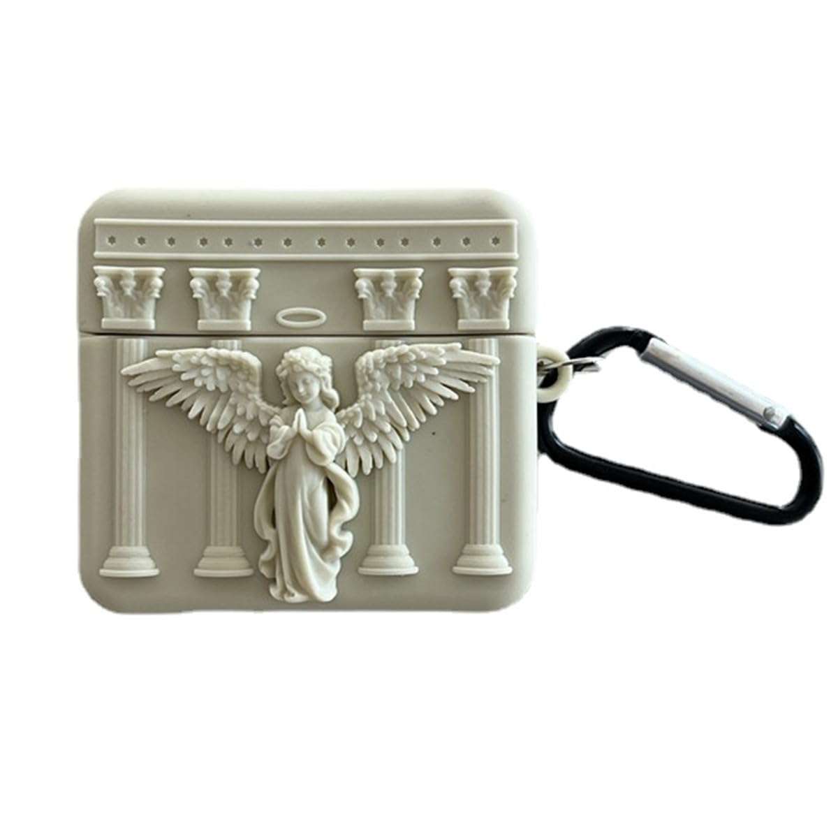 QYFZXLV for Airpods 3rd Gen,Cute Cartoon Angel Pattern Design for Airpods 3 Cover,Fun Kawaii Soft Silicone Earphone Case with Keychain for Boys Girls (White)