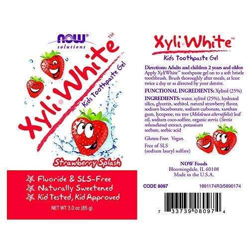 NOW Foods Solutions XyliWhite Kids Toothpaste Gel Strawberry Splash - 3 oz 2