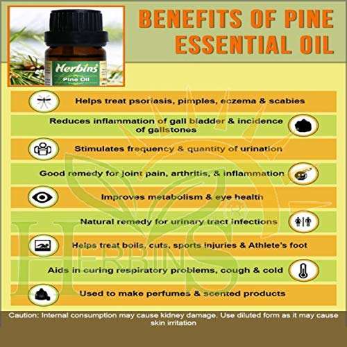 Herbins pine oil cosmetic grade for skin care, aromatherapy, acne, massage - 10ml 3