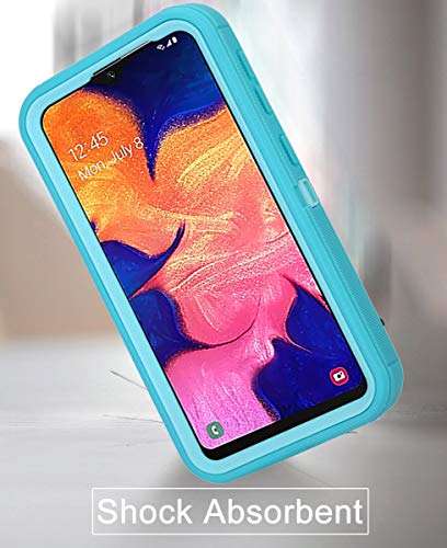 Aimoll-88 Galaxy A10E Case, with [Built-in Screen Protector] Tri-Layer Heavy Duty Full-Body Shock Absorption Cover for Samsung Galaxy A10E (Green/Green with Belt Clip) 5