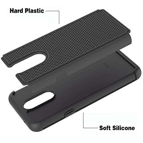 Phone Case for LG K40/K12 Plus/X4 2019/Solo LTE/Xpression Plus 2/Harmony 3 with Tempered Glass Screen Protector Cover and Slim Rugged Silicone Accessories LGK40 K 40 40K L423DL LMX420 Cases Men Black 5