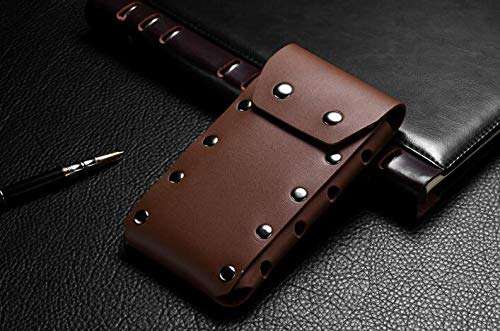 wosiy Cell Phone Pouch Nylon Holster Case with Belt Clip Cover for Samsung Galaxy S8 / S9 / S10 / S20 / Galaxy A10 / A10e/ A20 / A30 / A50 / A51 (Brown) 4