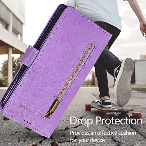 Samsung S8 Plus Wallets Case for Women/Men,PU Leather Protective Case with Card Holder Wallet Strap Money Pouch Detachable Magnet Cover Galaxy S8 Plus Flip Case Folio Zipper Purse Phone Case Purple 6