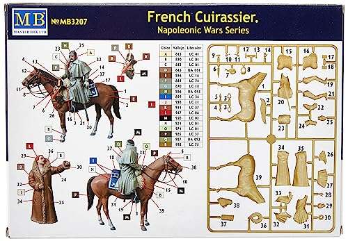 Master Box Models "French Cuirassier Napoleonic Wars Series - 2 Figures Set Plus Horse Model Kit (1:32 Scale) 2