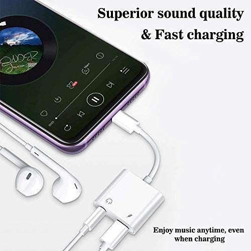 USB Type C to 3.5mm Headphone Audio and Charger Adapter, Support PD & QC Fast Charging, Compatible with Google Pixel 4 4XL 3 3XL 2 2XL, Samsung Galaxy S20/S21 Ultra/Note 20/10 Plus and More 3