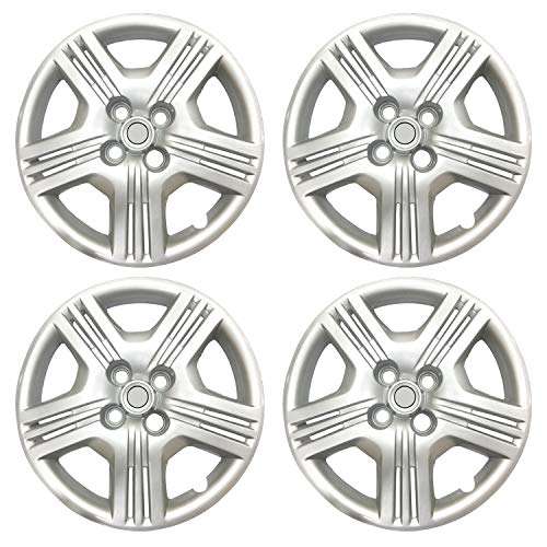 Oshotto Push type 15 inch Silver Wheel Cover Caps Compatible with Honda IV tech City 2010 to 2013 Models (Set of 4) 3
