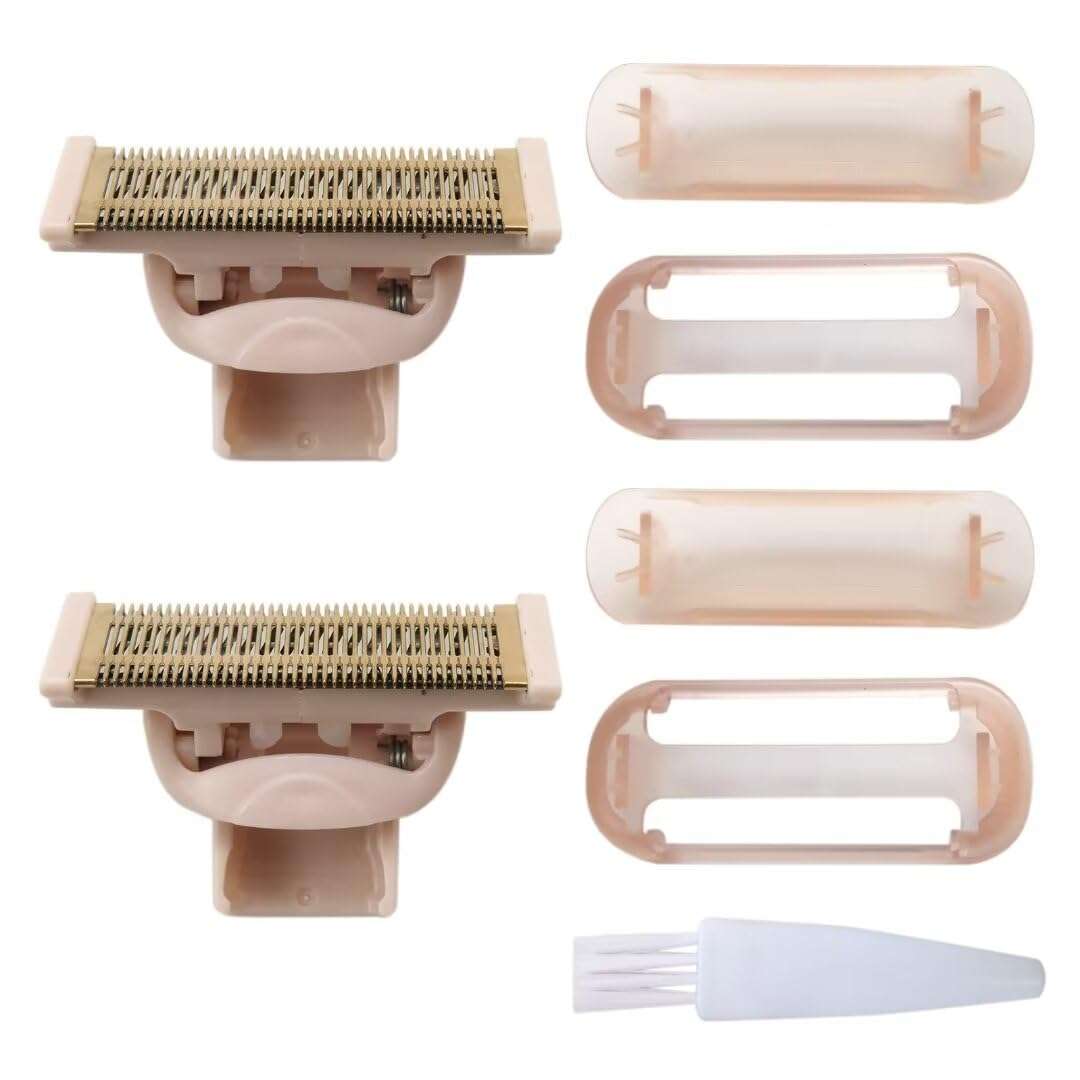 2Pcs 2024 Upgraded 2024 Upgraded Replacement Head For Flawless Nu Razor, with Rose Gold Plated Body Hair Remover Tool with Covers Compatible for Finishing Touch Razor for Women