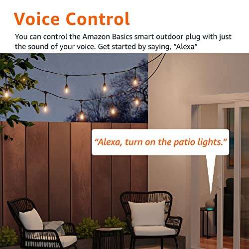 Amazon Basics Smart Outdoor Plug with 2 Controllable Outlets, Works with Alexa Only, 2.4 GHz Wi-Fi, Black 4
