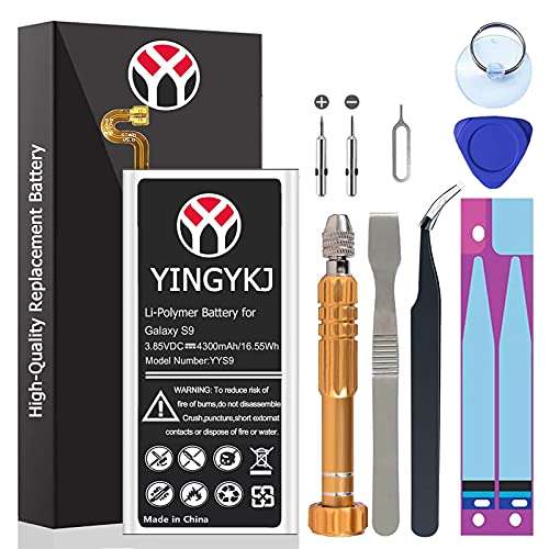 Galaxy S9 Battery,4300mAh High Capacity Battery EB-BG960ABE for Samsung Galaxy S9 G960 G960V G960A G960T G960P G960F with Complete Tool Kits