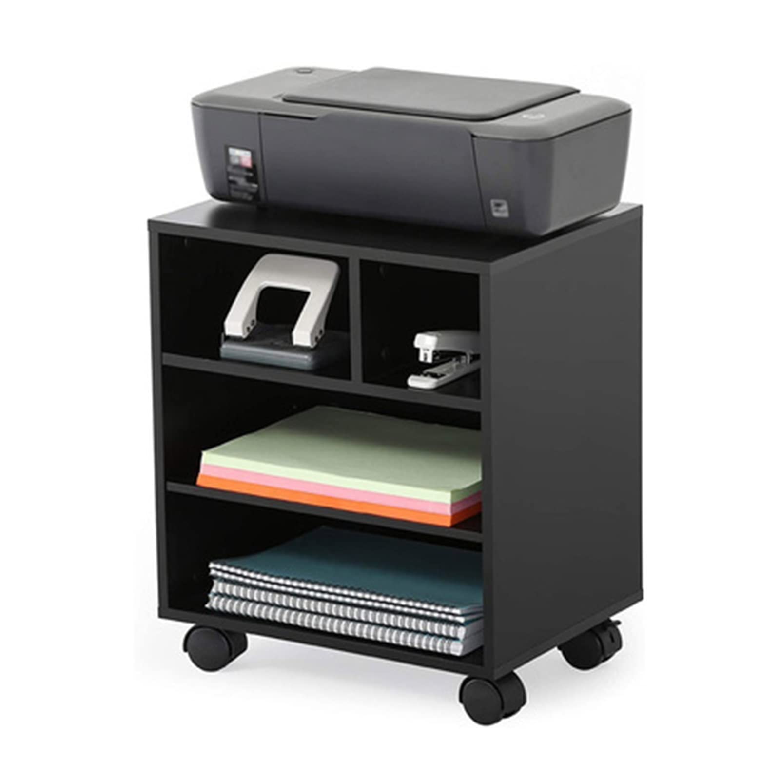 FHSRAEIP Printer Stand Wooden Printer Cabinet Office File Storage Low Cabinet Side Cabinet with Door Removable Office Desk File Cabinet Printer Table 1