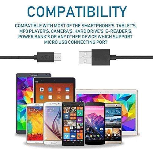 K N DIGITAL Fast Micro usb cable for Micromax Canvas Blaze 4G+ Q414 original like USB Cable | Micro USB Data Cable |Rapid charge charger cable | Sync Quick Fast Charging Cable | Charger Cable | Android V8 Cable (3.0 Amp, 1 Meter, ZC2-Black) 6