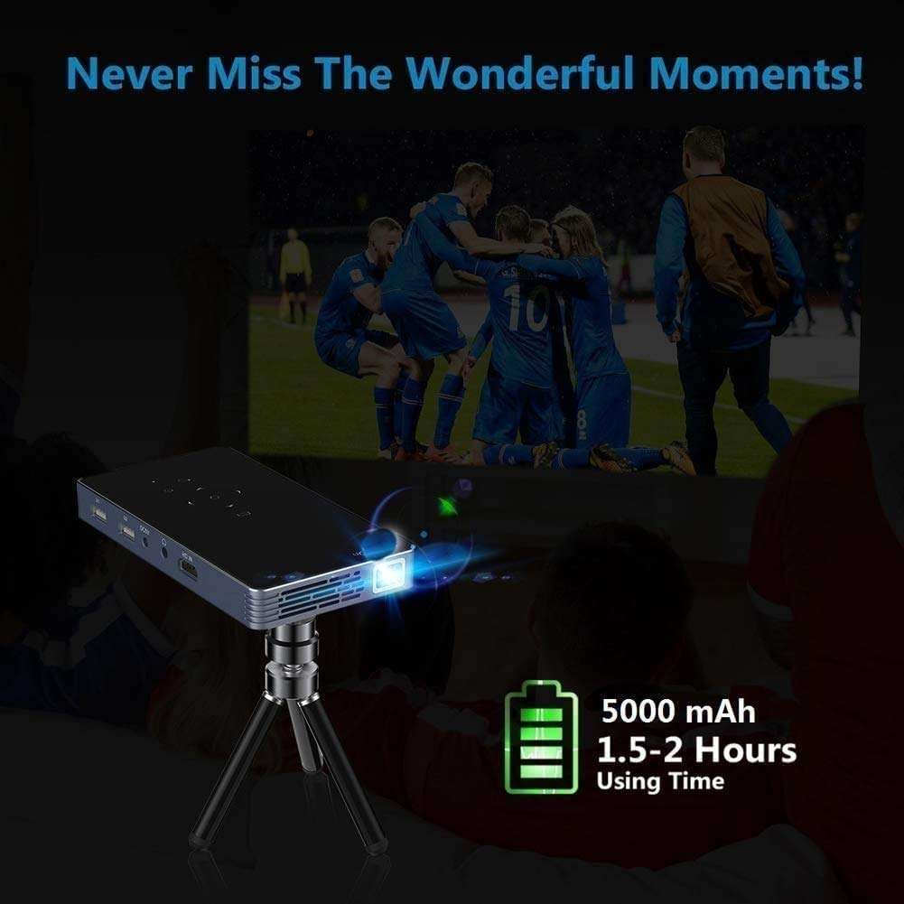KDUFHC Projector 4K Supported - Native 1080P Projector Bluetooth Outdoor Movie Projector/Full Sealed Design/Digital Display/50% Zoom, for Phone/PC/DVD/TV/PS4 6