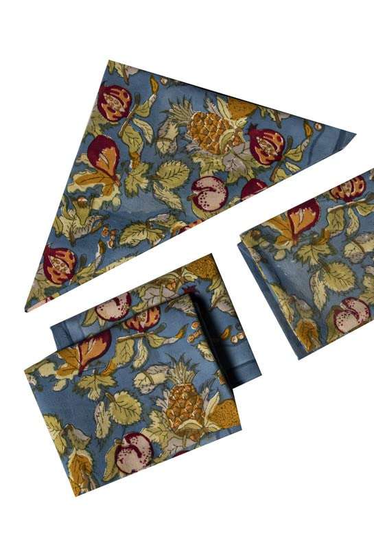 CONTRAST LIVING Ganesh Hand Block Printed Kitchen Towel/Dish Towel/Hand Towel Multi Color Set of 4 Pcs 3