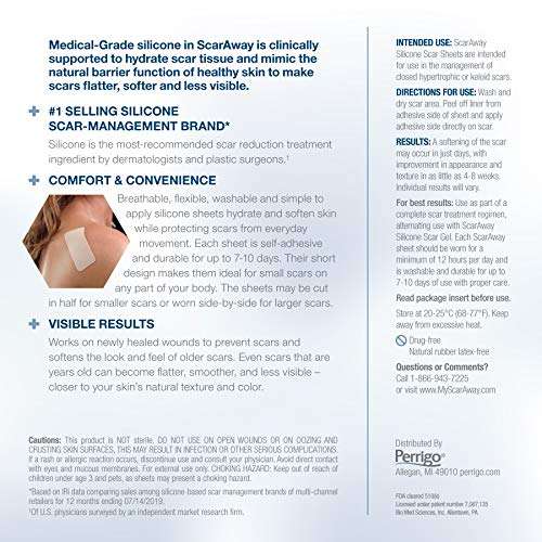 ScarAway Advanced Skincare Silicone Scar Sheets, Silicone Scar Sheets for Body Scar, Surgical Scar, Burn Scar, Acne Scar and Keloid Scar Treatment, 12 Reusable Sheets 4