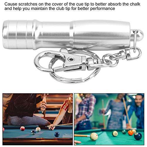 Billiard Tip Pricker, Aluminum Billiard Pricking Pin Cue Pricker with Keychain Pool Stick Needle Billiard Accessory (Silver) Cosmetic supplies 3