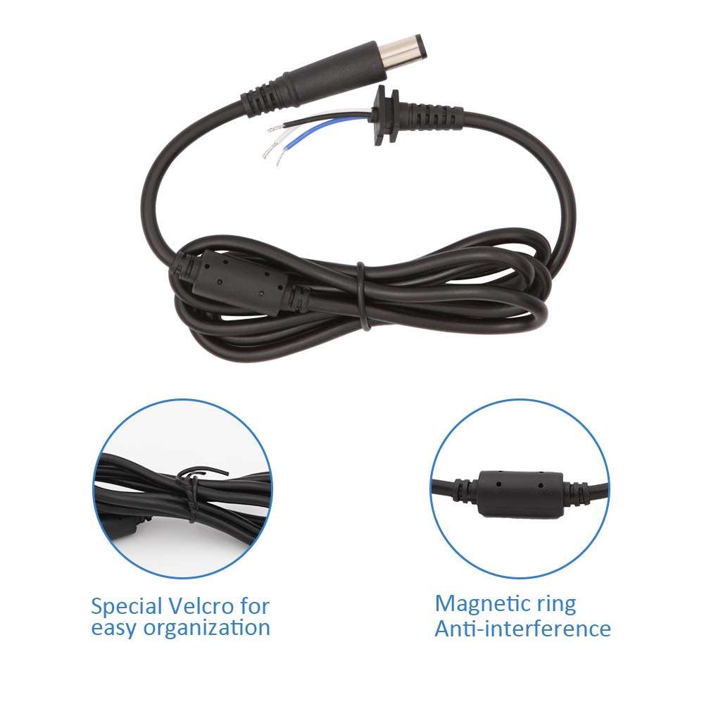 DC Cable 7.4mm x 5.0mm Male Plug DC Power Adapter Pigtail Cable Cord 7.4 x 5.0mm Male Plug with Needle for DELL HP Laptop Power Adapter 4