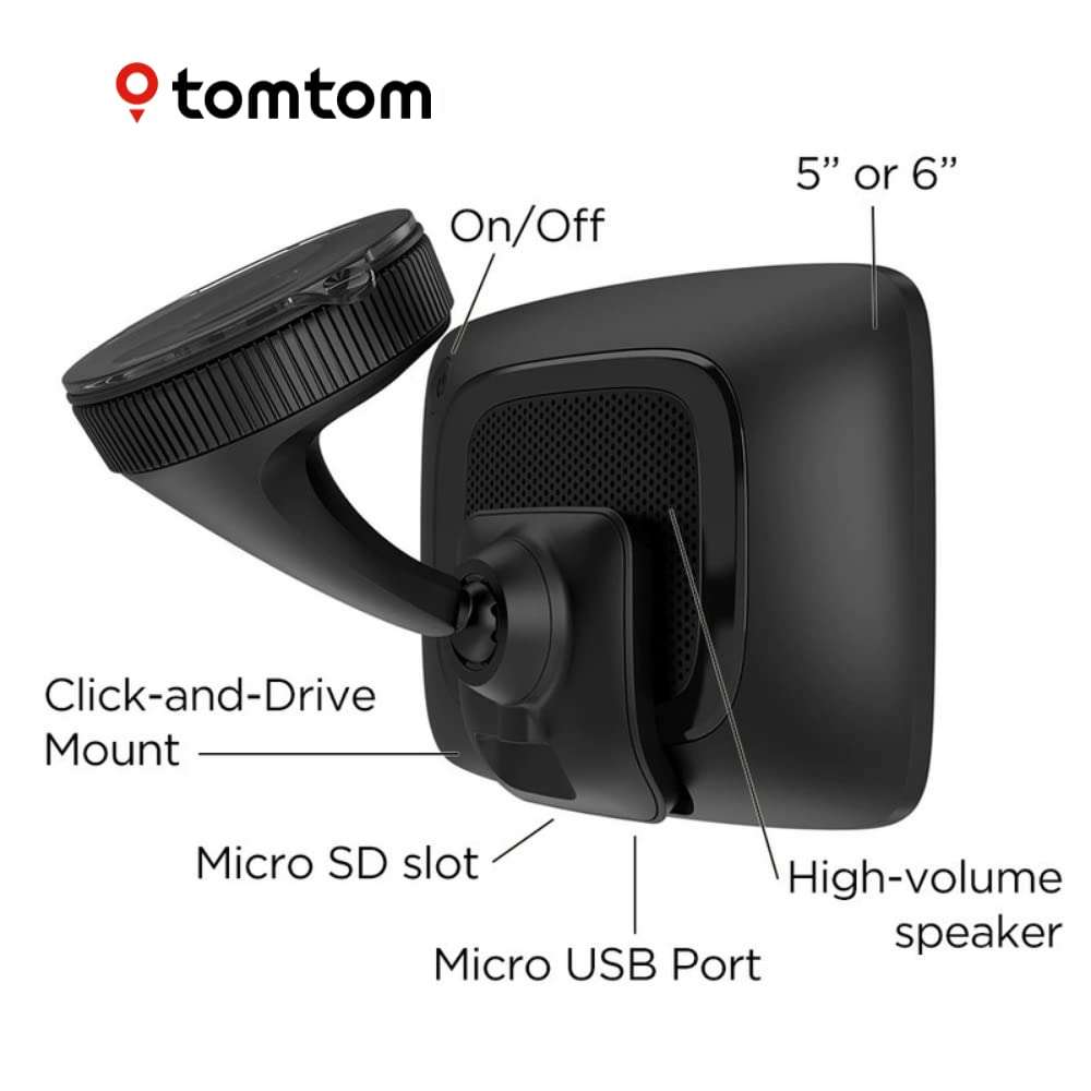 TomTom GO Supreme 5” GPS Navigation Device with World Maps, Traffic and Speed Cam alerts thanks to TomTom Traffic, Updates via WiFi, Handsfree Calling, Click-and-Drive Mount 6