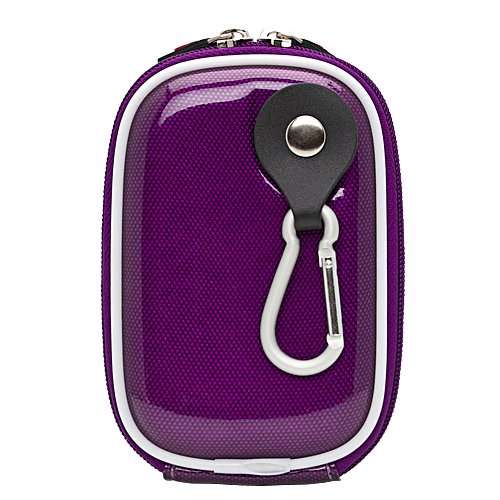 Carbon Fiber Purple Carrying Case for Casio EXILIM EX H15 EX H20G EX Z35 EX Z550 EX Z800 EX Z2000 EX Z2300 Point and Shoot Digital Camera Tripod and Screen Protector 4
