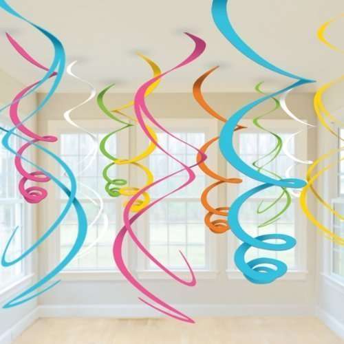 Party Propz Multicolour Swirls for Decorations/Birthday Parties (Set of 12) 1