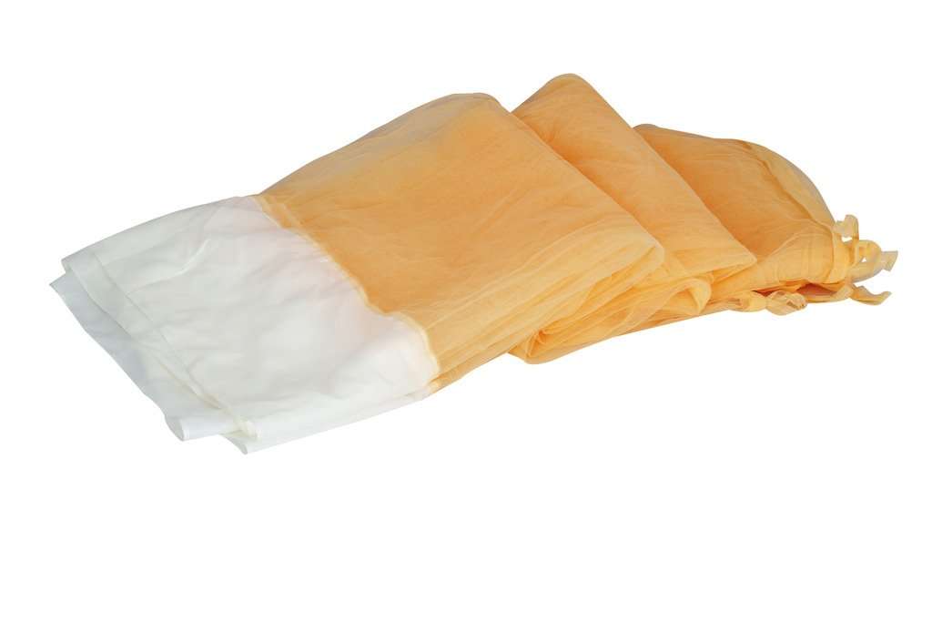 Aarushi Double Bed Mosquito Net with Cotton Border Orange 1