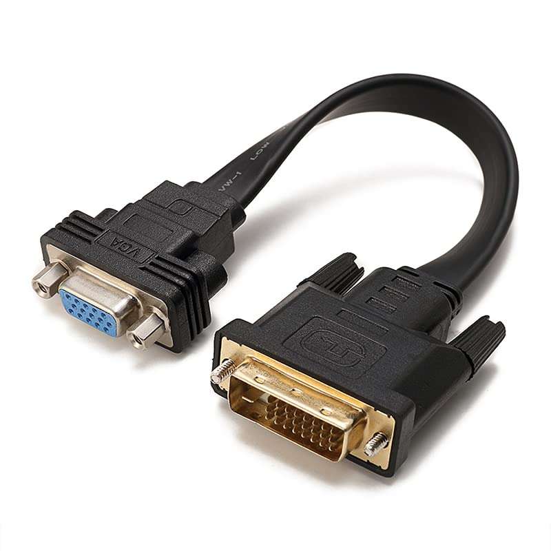 YIWENTEC Active DVI-D Dual Link 24+1 Male to VGA VGA Female M/F Video with Flat Cable Adapter Converter 1