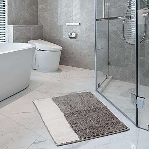 Lykke Decor Anti-Slip Bath Mat Microfiber Soft, Size 40 x 60 Cm - Bathroom Rugs - Suitable for Kitchen, Bedroom and Bathroom, Dry Fast Water Absorbent & Machine-Washable - Set of 1 1