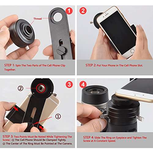 Astromania Smartphone iPhone Adapter with Eyepiece Adapter 25mm - 35mm - for Photography with telescopes and Spotting Scope or Binoculars 6