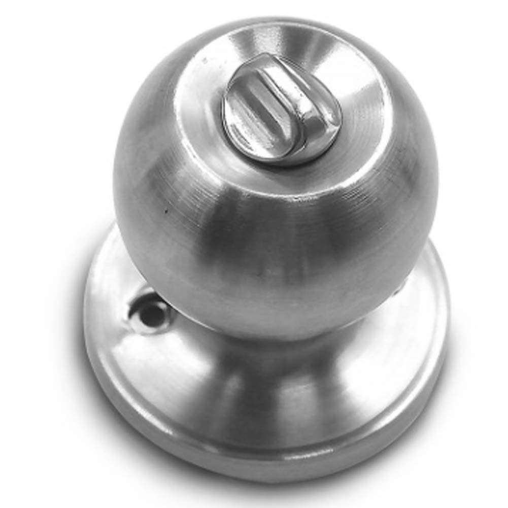 QASIN Three-Bar Stainless Steel Ball Lock Set, Round Door Handle Lock is Suitable for Family Bedroom Office Kitchen Bathroom Revolving Door Lock 3