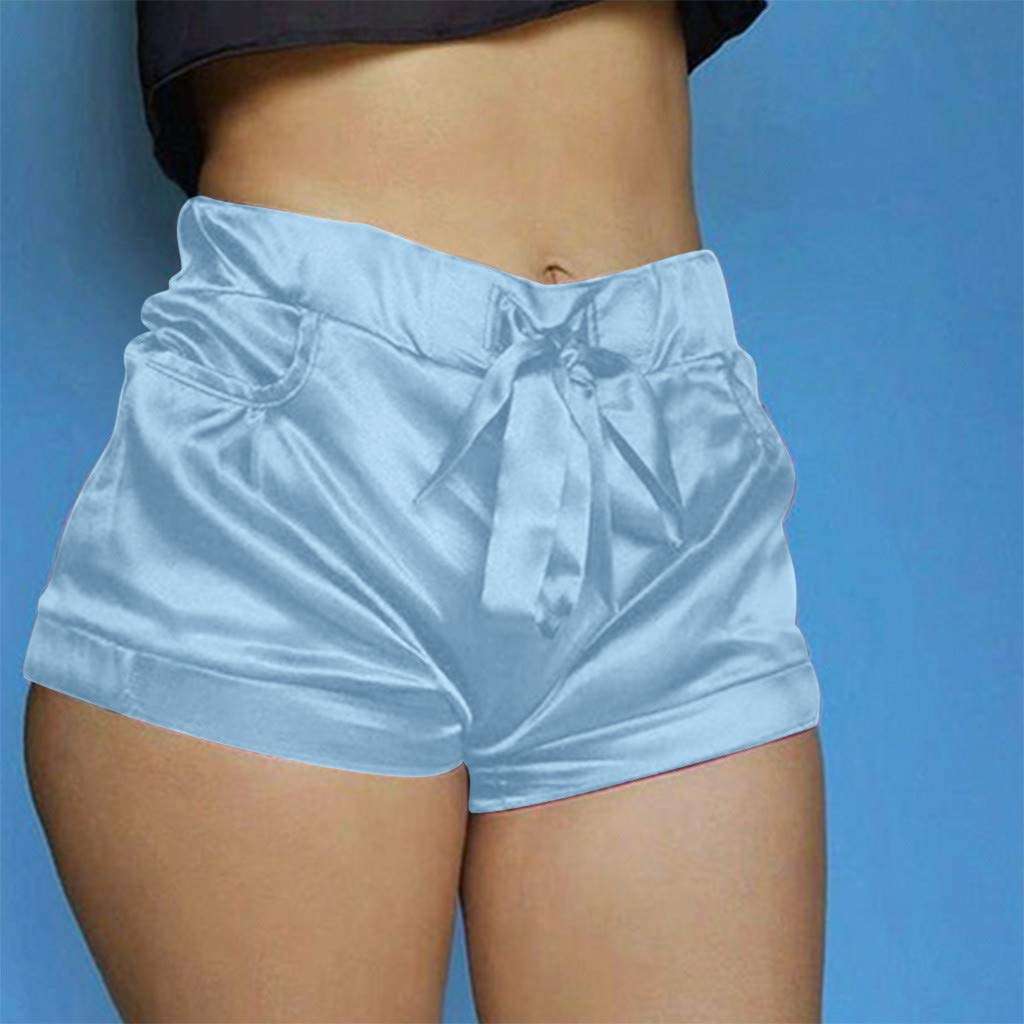 Shorts For Women High Waisted Sexy Satin Pants Summer Casual Beach Shorts With Pocket Teresamoon 3