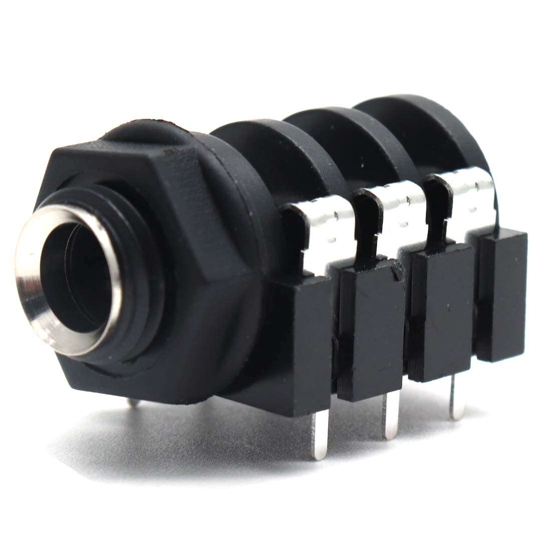 Luomorgo PCB Panel Mount 6 Pin 1/4" 6.35mm Female Socket Stereo Headphone Jack Silver Thread 20pcs 2