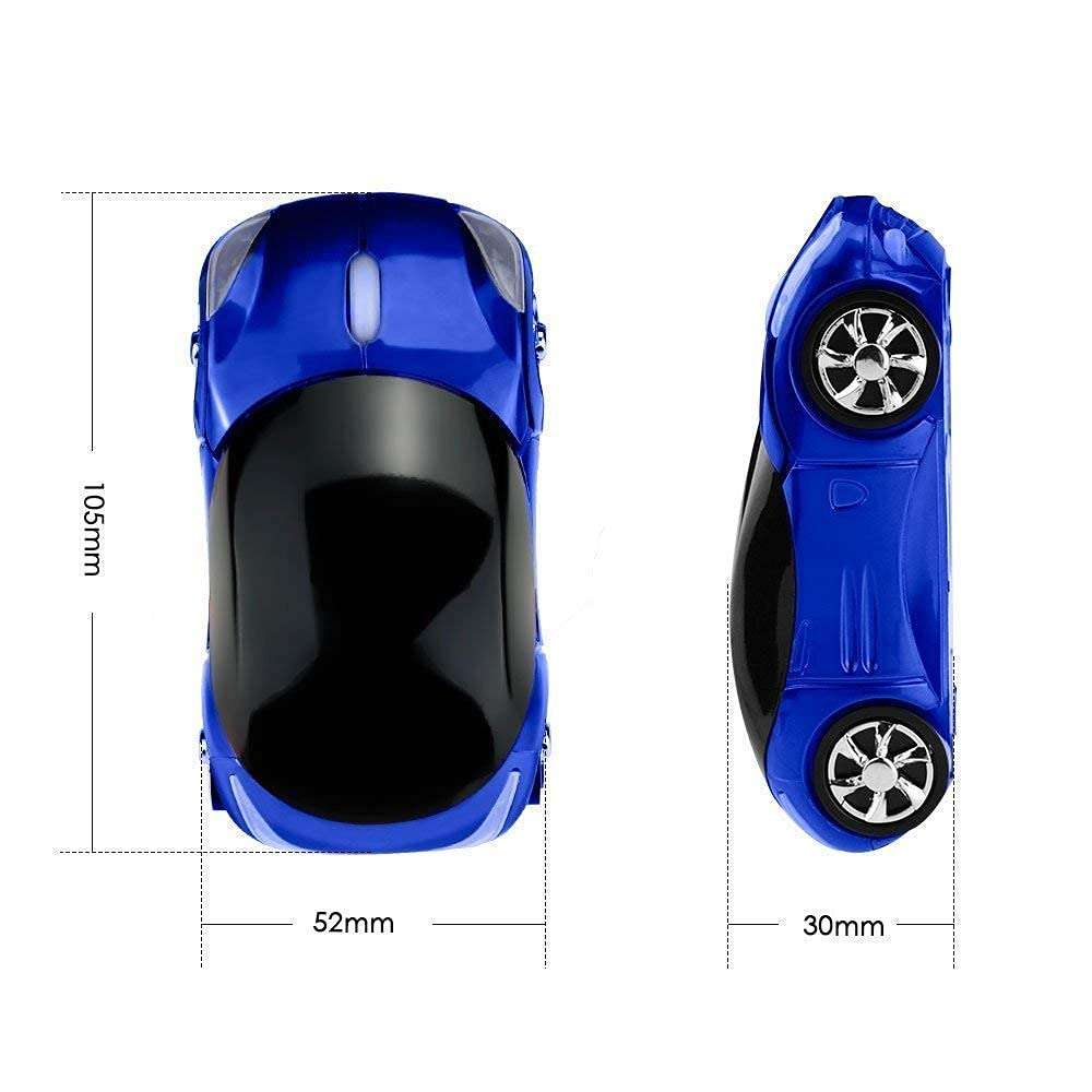 Microware Car Shaped 2.4GHz Wireless Mouse USB Receiver for PC Laptop Notebook (Blue, Pack of 2) 5