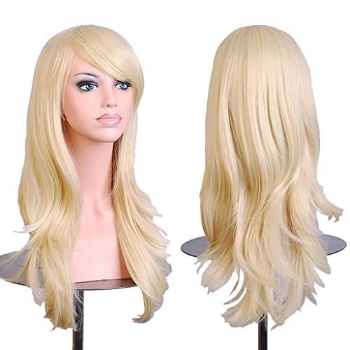 AneShe Wigs 28" Long Wavy Hair Heat Resistant Cosplay Wig for Women (Light Blonde) 1