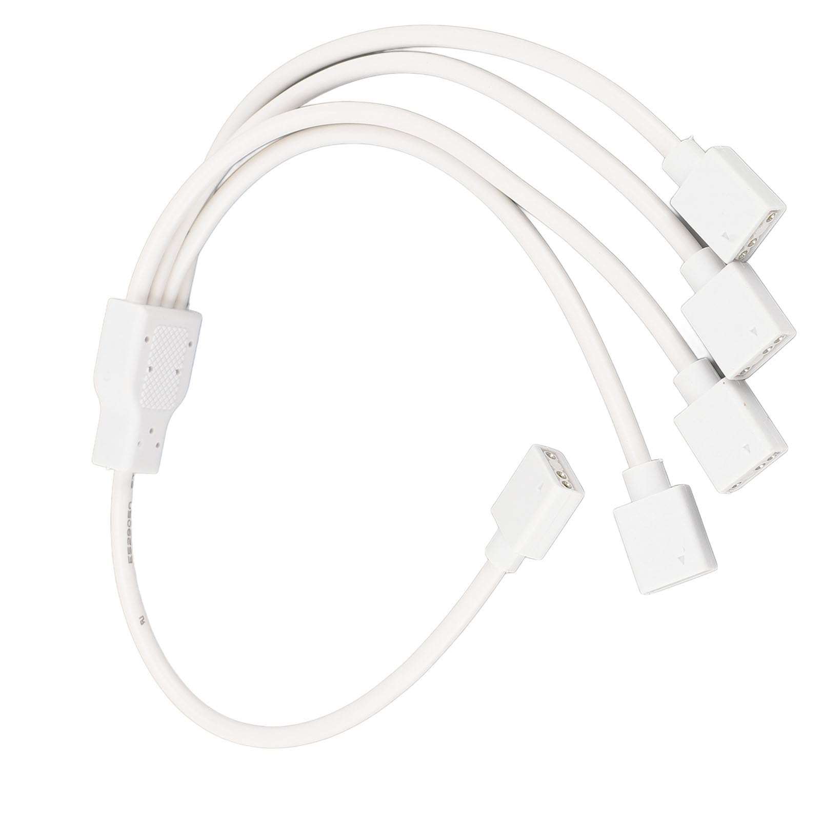 ARGB Splitter Cable, 1 To 4 Female To Female RGB Splitter Extension Cable for 5V ARGB Fan (White) 4