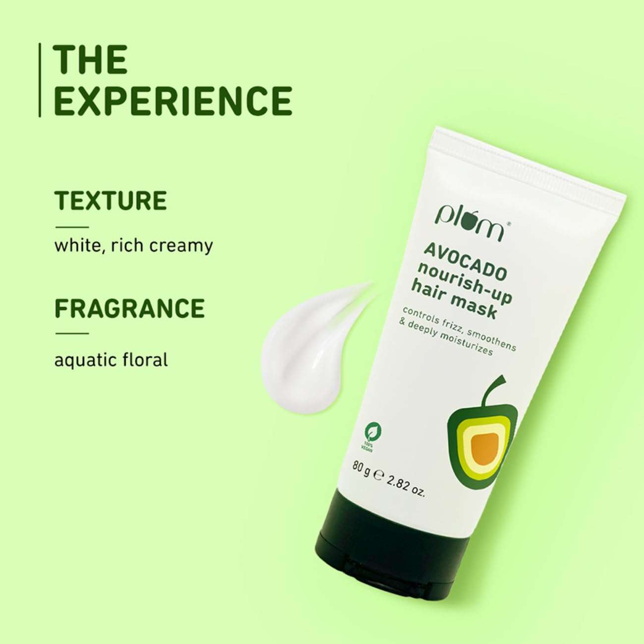 Plum Avocado Fresh Hair Mask For Dry And Frizzy Hair I With Argan Oil & Shea Butter | Hair Mask For Frizzy, Curly Hair I 80 Gm, 1 Count 5